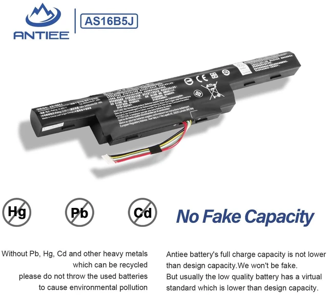 Alt view image 4 of 7 - AS16B5J AS16B8J Battery for Aspire 15.6" E5-575G E5-575G-53VG E5-575G-75MD E5-575-33BM E5-575G-57D4 E5-575G-5341 E5-575G-549D F5-573G 31CR19/66-2 3INR19/66-2 10.95V 61.3Wh 5600mAh