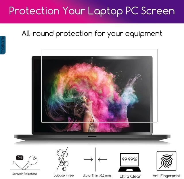 Alt view image 3 of 7 - 15.6" Laptop Screen Protector Tempered Glass for 15.6" HP/Dell/ASUS/Sony/Samsung/Lenovo/Acer/MSI/LG/Razer Blade 15.6" 16:9 Laptop, 9H Hardness, Anti Fingerprint, Bubble Free