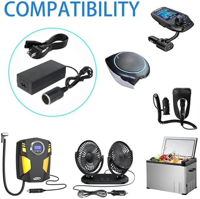 Alt view image 3 of 6 - 12V Coleman thermoelectric Cooler Power Adapter, car Power Charger Converter, Camping Home Office Dormitory or Vehicle use, AC-DC Converter