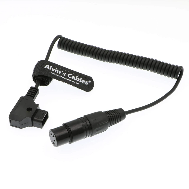 Alt view image 2 of 4 - XLR 4 Pin Female to D Tap Coiled Power Cable for Practilite 602 DSLR Camcorder for Sony F55 SXS Camera