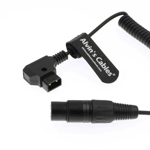 Alt view image 3 of 4 - XLR 4 Pin Female to D Tap Coiled Power Cable for Practilite 602 DSLR Camcorder for Sony F55 SXS Camera