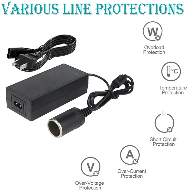 Alt view image 5 of 6 - 12V Coleman thermoelectric Cooler Power Adapter, car Power Charger Converter, Camping Home Office Dormitory or Vehicle use, AC-DC Converter
