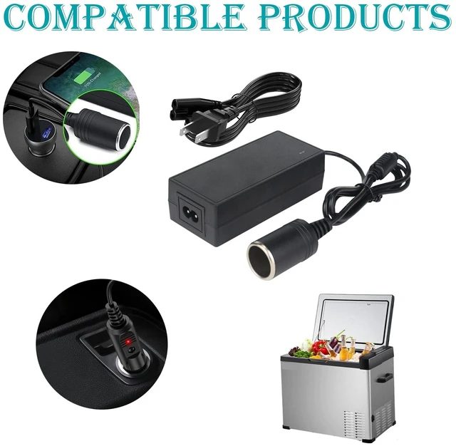 Alt view image 6 of 6 - 12V Coleman thermoelectric Cooler Power Adapter, car Power Charger Converter, Camping Home Office Dormitory or Vehicle use, AC-DC Converter
