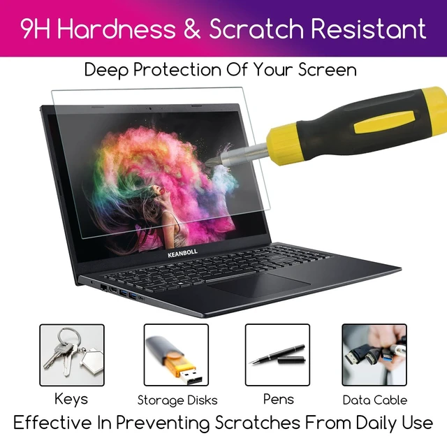 Alt view image 6 of 7 - 15.6" Laptop Screen Protector Tempered Glass for 15.6" HP/Dell/ASUS/Sony/Samsung/Lenovo/Acer/MSI/LG/Razer Blade 15.6" 16:9 Laptop, 9H Hardness, Anti Fingerprint, Bubble Free
