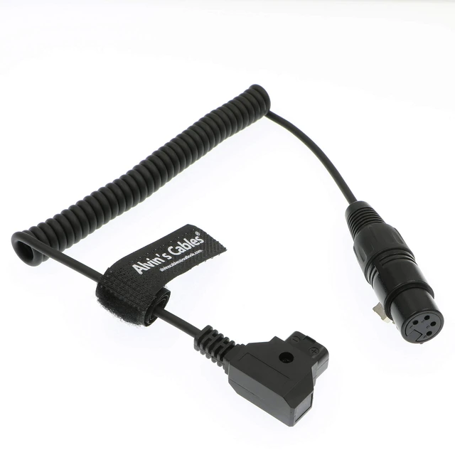 Alt view image 4 of 4 - XLR 4 Pin Female to D Tap Coiled Power Cable for Practilite 602 DSLR Camcorder for Sony F55 SXS Camera