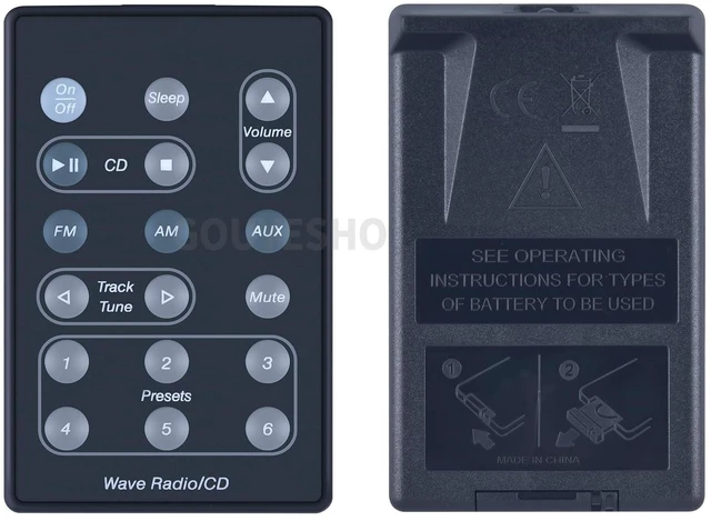 Main image of Replacement Remote Control Fit for Bose A5 Wave Radio/CD Player AWRC-1P AWRC-P1 AWRC-1W AWRC-1G 193334-B10 193334-B02