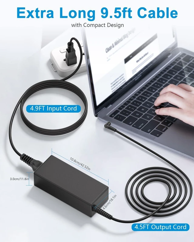 Alt view image 7 of 7 - Upgrade 19V DC Power Supply 65W Laptop Charger Speaker Monitor Power Cord with 10 Tips, Compatible with 65W 45W 40W Asus Acer Gateway Toshiba Laptop LG Samsung Acer Asus Monitor, Office Travel Backup