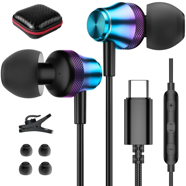 Main image of USB C Headphone Wired Earbuds for Samsung S26 Ultra S25 FE S23 A17 A16 A36 Z Fold 8 In-Ear Noise Isolation Type C Earphone with Microphone for iPad for iPhone 18 Pro Max 17 17e 16e 16 15 Pixel 9a 10a