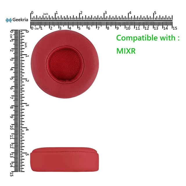 Alt view image 6 of 6 - Replacement Ear Pads for Monster Beats MIXR Headphones Ear Cushions, Repair Parts (Red)