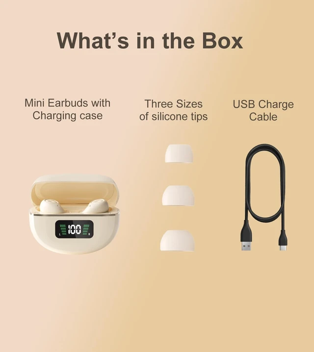 Alt view image 7 of 7 - Small Earbuds for Small Ears, Invisible Mini Bluetooth Earbuds, Tiny Low Profile Wireless Earphones with ENC Mic, Skin Tone, Comfortable Fit for Sleep Travel Work(X9-Nude)