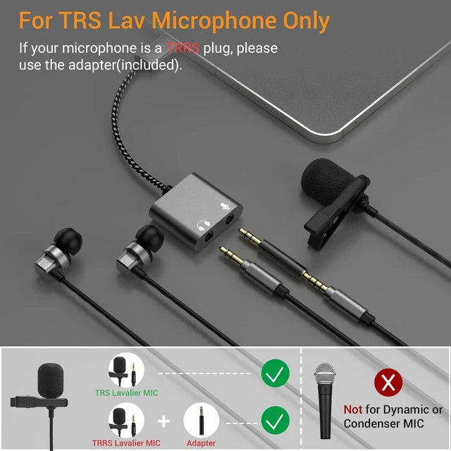 Alt view image 2 of 7 - TRS Headphone & Microphone to USB C Connector, Type C to 3.5mm Audio MIC Splitter Compatible with iPhone 15+ 15 Pro Max, iPad 10, iPad Pro 11/12.9, iPad Air 5/4, iPad mini 6