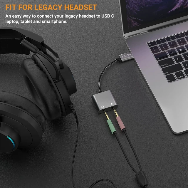 Alt view image 6 of 7 - TRS Headphone & Microphone to USB C Connector, Type C to 3.5mm Audio MIC Splitter Compatible with iPhone 15+ 15 Pro Max, iPad 10, iPad Pro 11/12.9, iPad Air 5/4, iPad mini 6