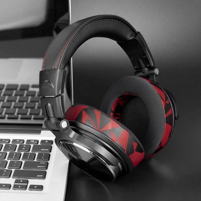 Alt view image 2 of 7 - Cooling Gel Earpads Replacement for OneOdio Pro-10/Pro-30/Pro-50/Studio HiFi/Studio Pro-C Y80B/Monitor 60 Headphones, Ear Pads Cushions with High-Density Foam, Ice Silk Fabric - Red Storm