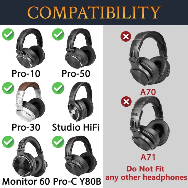 Alt view image 3 of 7 - Cooling Gel Earpads Replacement for OneOdio Pro-10/Pro-30/Pro-50/Studio HiFi/Studio Pro-C Y80B/Monitor 60 Headphones, Ear Pads Cushions with High-Density Foam, Ice Silk Fabric - Red Storm