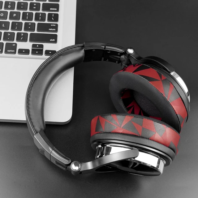 Alt view image 7 of 7 - Cooling Gel Earpads Replacement for OneOdio Pro-10/Pro-30/Pro-50/Studio HiFi/Studio Pro-C Y80B/Monitor 60 Headphones, Ear Pads Cushions with High-Density Foam, Ice Silk Fabric - Red Storm