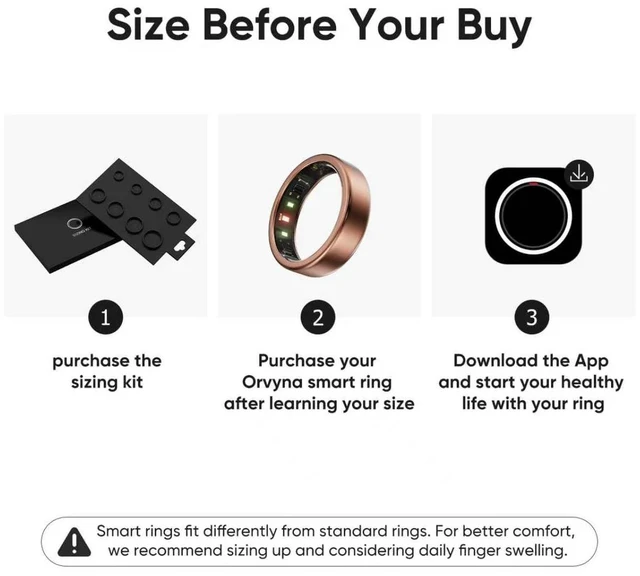 Alt view image 2 of 7 - Titanium Smart Ring for Women & Men Ultra-Light (2.73.2g), 46 Days Battery, 500mAh Case for 3 Recharges, Health & Fitness Tracker (Rose Gold 9)