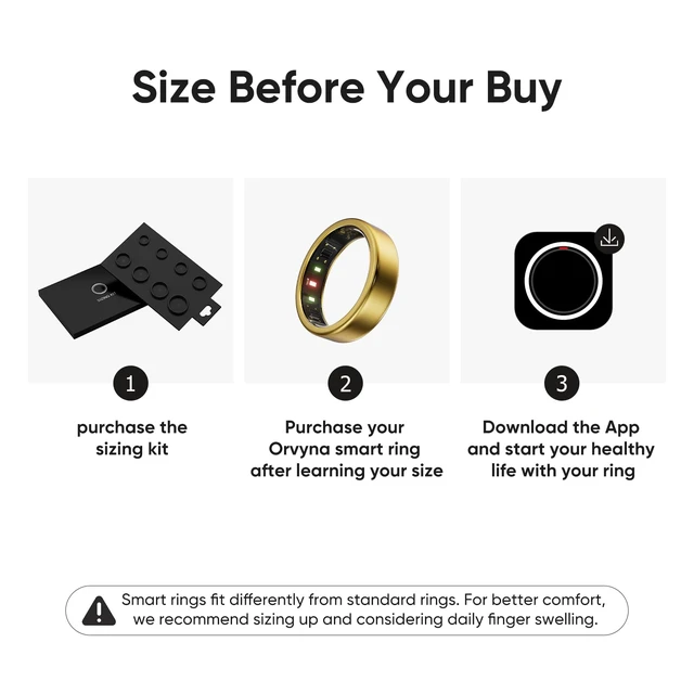 Alt view image 2 of 7 - Titanium Smart Ring for Women & Men Ultra-Light (2.73.2g), 46 Days Battery, 500mAh Case for 3 Recharges, Health & Fitness Tracker (Gold 7)