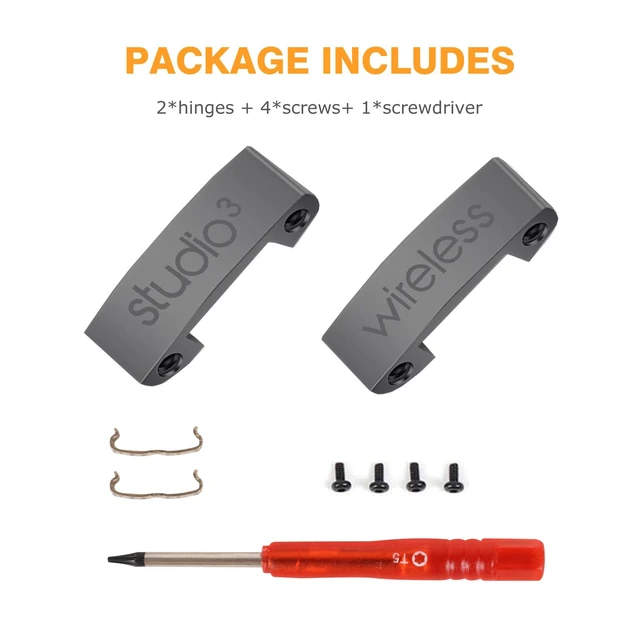 Alt view image 6 of 6 - Studio 3 Hinge as Same as The OEM Replacement Parts Accessories Durable Repair Kit Compatible with Beats by Dre Studio3 (A1914), Studio 2 Wired/Wireless, Studio Pro (A2924) Headphones (Gray)