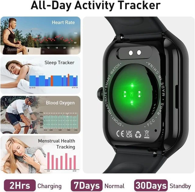 Alt view image 4 of 7 - Smart Watch(Answer/Make Call), 1.96" HD Smartwatch for Men Women, 2026 Fitness Watch with 110+ Sport Modes/Heart Rate/Sleep Monitor/Pedometer, IP68 Waterproof Fitness Activity Tracker for Android iOS