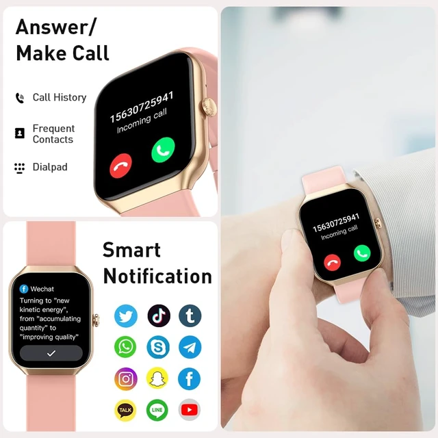 Alt view image 2 of 7 - Smart Watch(Answer/Make Call), 1.96" HD Smartwatch for Men Women, 2026 Fitness Watch with 7/24 Heart Rate/Sleep Monitor/30+Day,113+ Sport Modes,IP68 Waterproof Fitness Activity Tracker for Android iOS