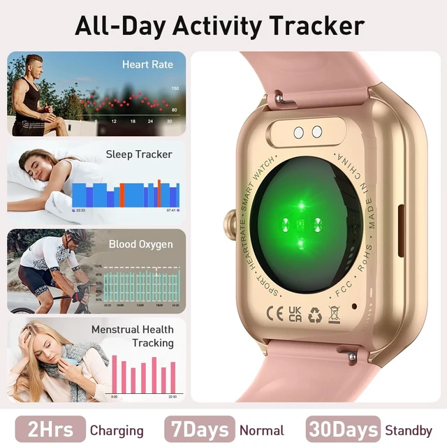 Alt view image 5 of 7 - Smart Watch(Answer/Make Call), 1.96" HD Smartwatch for Men Women, 2026 Fitness Watch with 7/24 Heart Rate/Sleep Monitor/30+Day,113+ Sport Modes,IP68 Waterproof Fitness Activity Tracker for Android iOS