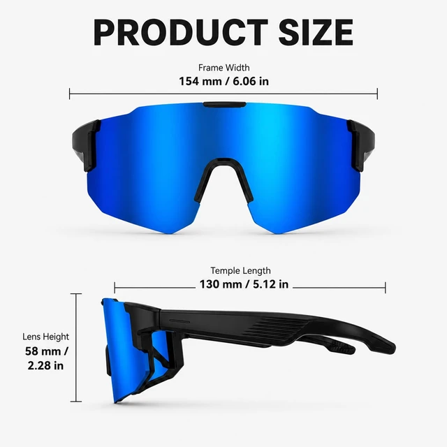 Alt view image 7 of 7 - Bluetooth Audio Smart Sports Sunglasses for Cycling Running Driving Fishing, Open-Ear Music, Hands-Free Calls, Touch Control, Voice Wake-Up and Remote Camera Control