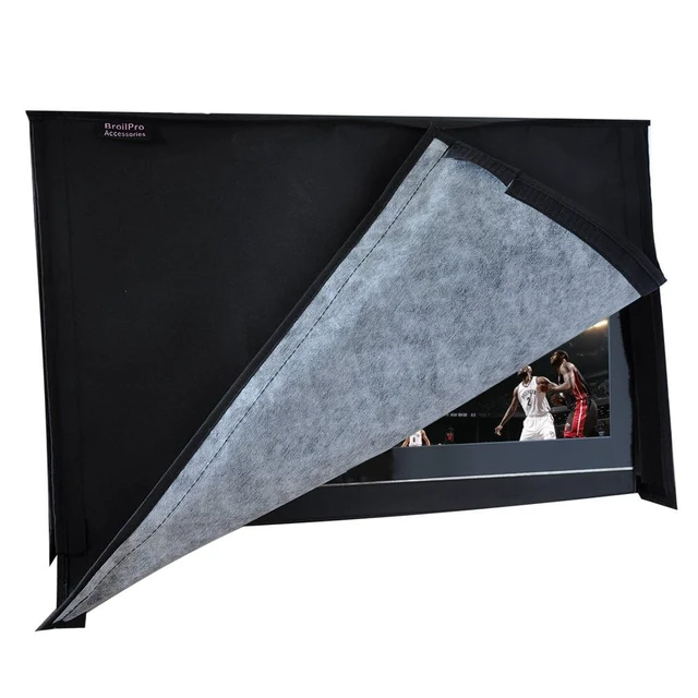 Alt view image 3 of 7 - Outdoor 55" TV Set Cover,Scratch Resistant Liner Protect LED Screen Best-Compatible with Standard Mounts and Stands (Black)