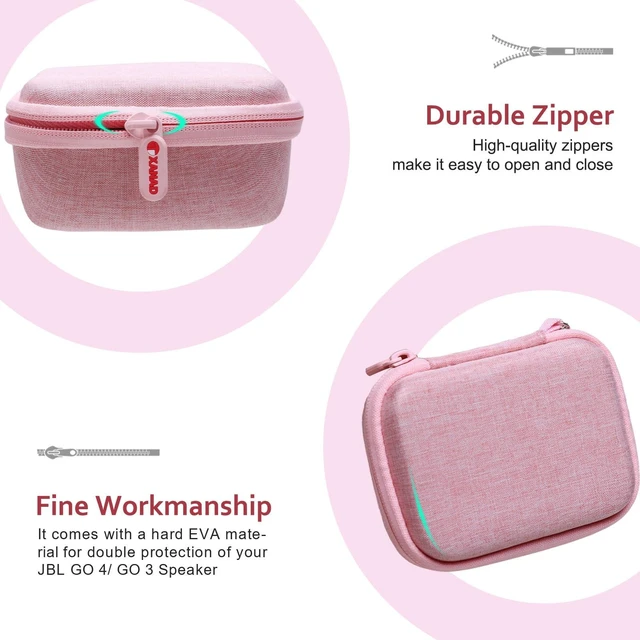 Alt view image 4 of 6 - Hard Case Compatible with JBL Go 4 / GO 5 / Go 3 Ultra Speaker, Pink