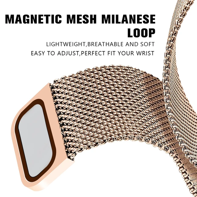 Alt view image 4 of 7 - Magnetic Bands Compatible for Fitbit Sense 2/Fitbit Versa 4/Fitbit Sense/Fitbit Versa 3, Mesh Stainless Steel Bling Strap, Dressy Replacement Adjustable Wristband for Women