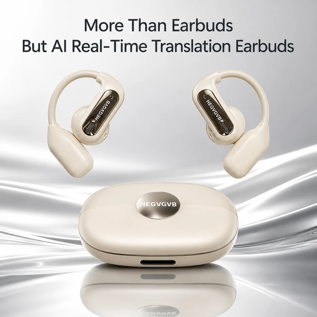 Alt view image 7 of 7 - Open Ear Headphones Wireless Earbuds-Ear Hook Earbuds, Bluetooth Earbuds, Running Headphones - Bluetooth 5.3 Open Ear Earbuds with Mic, AI Translation Earbuds for Workout, Travel, Business