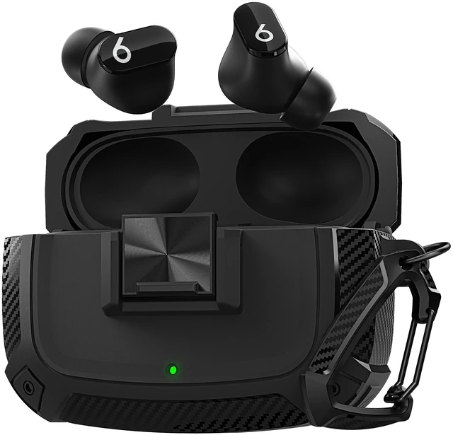 Main image of for Beats Studio Buds Case Cover, Studio Buds Plus Case 2023 with Lock, Studios Bud + Shockproof Protective Earbuds Cases with Keychain for Beats Studios Bud 2021/ Buds+ 2023, Black