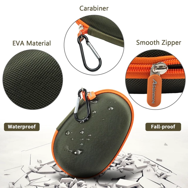 Alt view image 3 of 7 - Carrying Case for JBL Clip 5 and for JBL Clip 4 Speaker Shock-Absorbing Shell, Mesh Pocket, Carabiner and Wrist Strap Keep Speaker Gear Protected and Ready to Go, Green, Case Only
