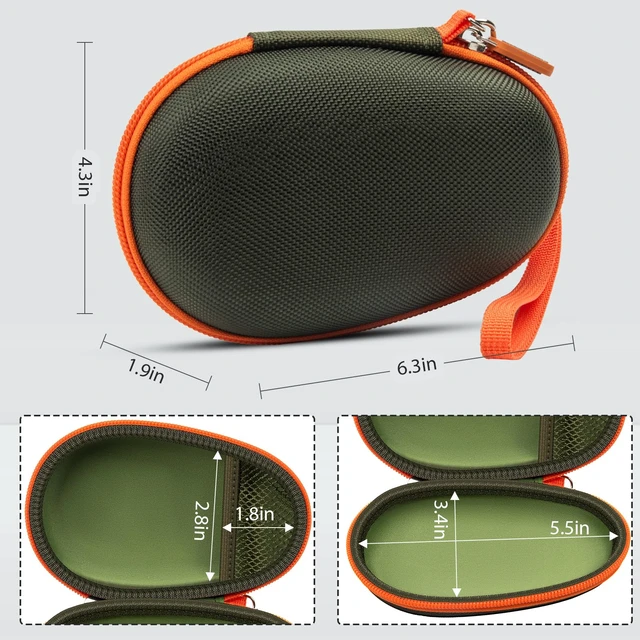 Alt view image 4 of 7 - Carrying Case for JBL Clip 5 and for JBL Clip 4 Speaker Shock-Absorbing Shell, Mesh Pocket, Carabiner and Wrist Strap Keep Speaker Gear Protected and Ready to Go, Green, Case Only