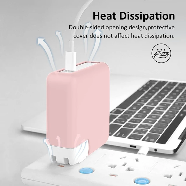 Alt view image 6 of 7 - 140W Soft Silicone Charger Protector Case Cover for MacBook Pro 16 inch 2026-2021 A2485 A2780 A2991 A3186 A3403 A3428 A3429 M5 M4 M3 M2 M1 Pro/Max Chip, 140W Power Adapter Cover, Baby Pink