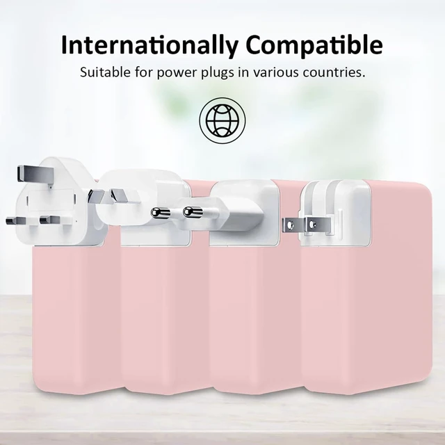 Alt view image 7 of 7 - 140W Soft Silicone Charger Protector Case Cover for MacBook Pro 16 inch 2026-2021 A2485 A2780 A2991 A3186 A3403 A3428 A3429 M5 M4 M3 M2 M1 Pro/Max Chip, 140W Power Adapter Cover, Baby Pink