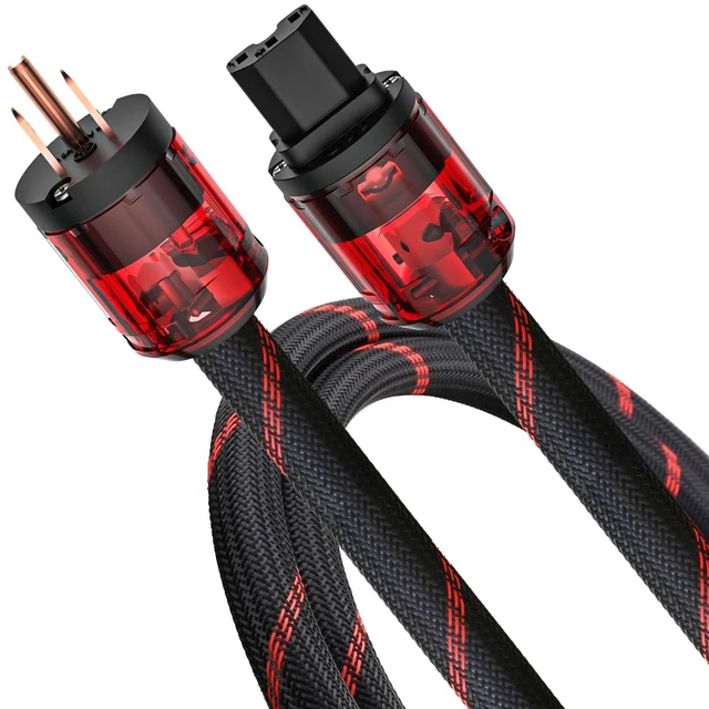 Main image of Audiocrast HiFi Power Cable 6.6FT/2M 125V 15A with US Plug & IEC C13 Connector AC Power Cord