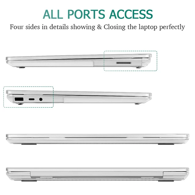 Alt view image 4 of 7 - Compatible with Microsoft Surface Laptop Go 3 Go 2 Go 1 12.4 Inch Model 1943 2013 (2023 2022 2020 Release), Plastic Hard Shell Case with Screen Protector + Keyboard Cover, Crystal Clear