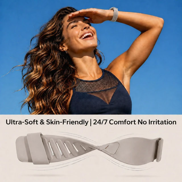 Alt view image 2 of 7 - Skin-Friendly Silicone Band Compatible with WHOOP 5.0/One/Peak/Life Breathable Waterproof Adjustable Strap for Men/Women 24/7 Comfort for Workouts, Commutes & Sleep