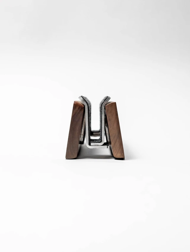 Alt view image 2 of 6 - Verical Laptop Stand MacBook Walnut Wood Dual Laptop Vertical Setup Holder Stand (Walnut Wood, Single Slot Adjustable)