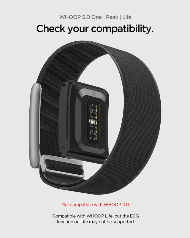 Alt view image 2 of 7 - for WHOOP 5.0 Band Breathable Nylon Replacement Wristband with Secure Fit for Fitness & Training, Black