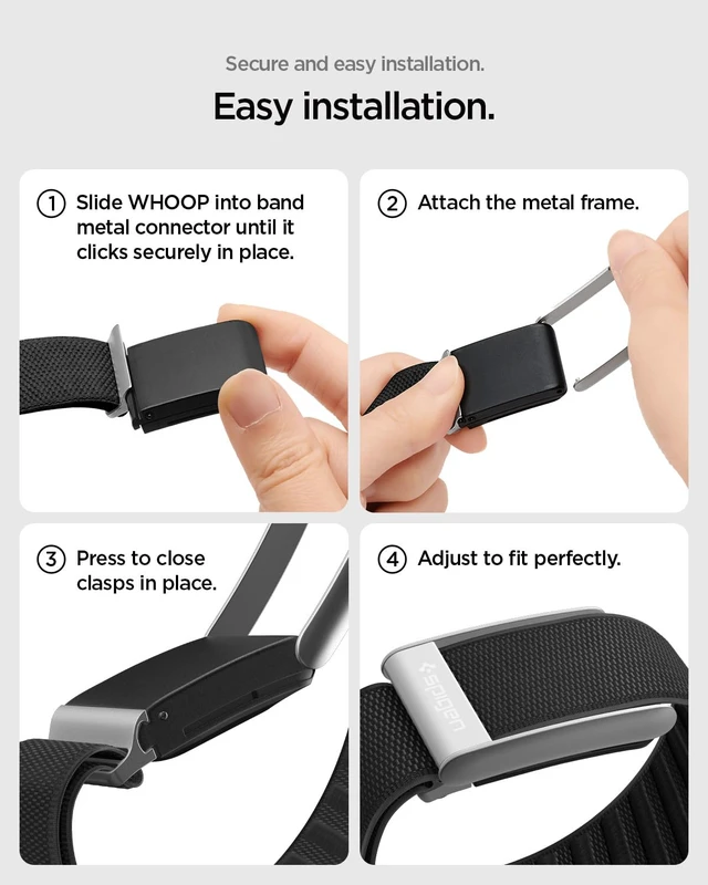 Alt view image 4 of 7 - for WHOOP 5.0 Band Breathable Nylon Replacement Wristband with Secure Fit for Fitness & Training, Black
