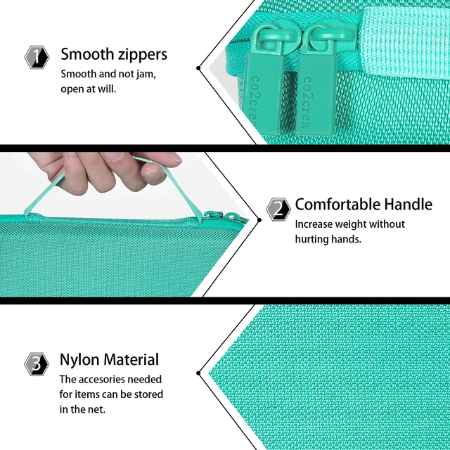 Alt view image 5 of 7 - Hard Case for BolaButty X-GO C27C Bluetooth Speaker Speaker,Teal Travel Protective Storage Bag with Mesh Pocket & Handle, Shockproof EVA Shell and Soft Lining