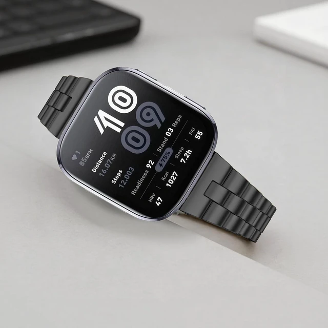 Alt view image 3 of 7 - 22mm Stainless Steel Watch Band Compatible with Amazfit Bip 6/Bip 5,Metal Watch Bands for Bip 5 unity/Active Max/Balance 2/Balance/Cheetah/GTR 4/GTR 3 Pro/GTR 3/GTR 2/GTR 2e/GTR 47mm Men Women