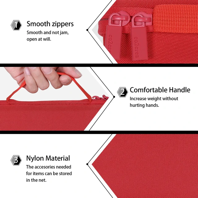 Alt view image 5 of 7 - Hard Case for BolaButty X-GO C27C Bluetooth Speaker Speaker,Red Travel Protective Storage Bag with Mesh Pocket & Handle, Shockproof EVA Shell and Soft Lining
