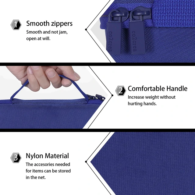 Alt view image 5 of 7 - Hard Case for BolaButty X-GO C27C Bluetooth Speaker Speaker,Blue Travel Protective Storage Bag with Mesh Pocket & Handle, Shockproof EVA Shell and Soft Lining