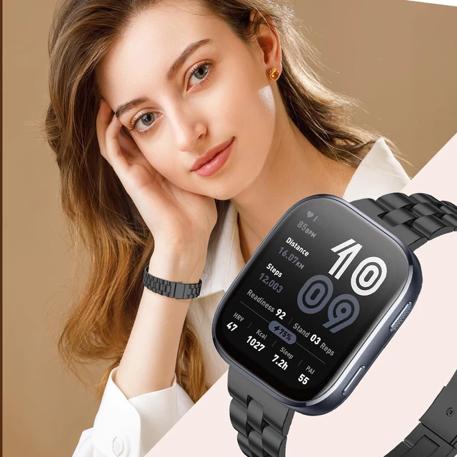 Alt view image 6 of 7 - 22mm Stainless Steel Watch Band Compatible with Amazfit Bip 6/Bip 5,Metal Watch Bands for Bip 5 unity/Active Max/Balance 2/Balance/Cheetah/GTR 4/GTR 3 Pro/GTR 3/GTR 2/GTR 2e/GTR 47mm Men Women