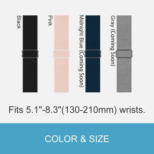 Alt view image 2 of 2 - Stretchy Loop Nylon Strap Compatible with Garmin forerunner 45/45S Bands Replacement Accessory Adjustable Elastic