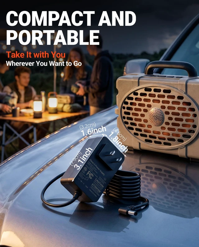 Alt view image 7 of 7 - 15V 3A Charger for Turtlebox Gen 3 & Gen 2 Speaker, ETL Listed 6Ft Power Cord Replacement Adapter Compatible with Turtle box Gen 3, Gen 2 Portable Outdoor Bluetooth Speaker