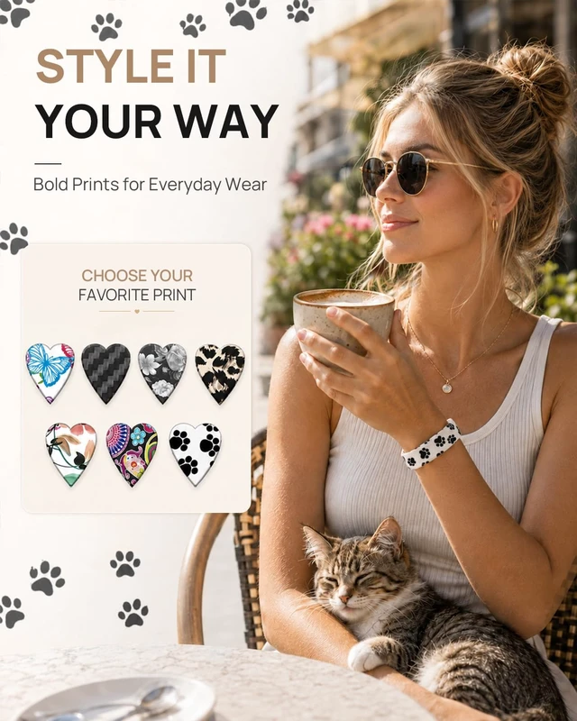 Alt view image 3 of 7 - Printed Silicone Band Compatible with Google Fitbit Air Band for Women Soft Adjustable Replacement Wristband, Cute Floral Leopard Paw Butterfly Pattern Waterproof Strap for Fit bit Air, Daily Wear