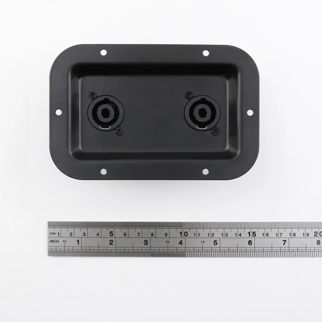 Alt view image 2 of 5 - Speaker Jack Plate Audio Dual Speakon Plates 5.35"x3.5", 2PCS Iron Construction, Screws Included, for Guitar Speaker Cabinets, Easy Mount